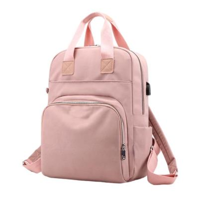 China Factory Direct Selling Usb Large Capacity School Student Girls Laptop Bag Waterproof Good Quality Canvas Backpack for sale