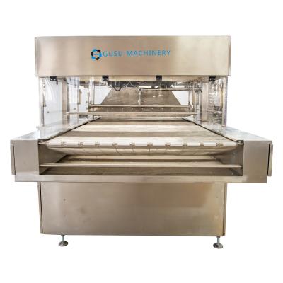 Китай Snack factory CE,ISO9001Gusu hot sale chocolate enrobing machine used to enrob chocolate on the surfaces of products продается