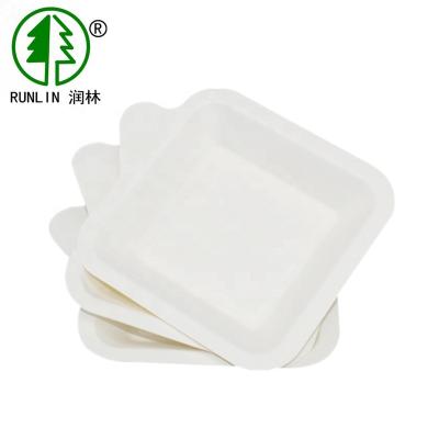 China Disposable Biodegradable Bagasse Pulp Birthday Party Tray Cake Dish for sale