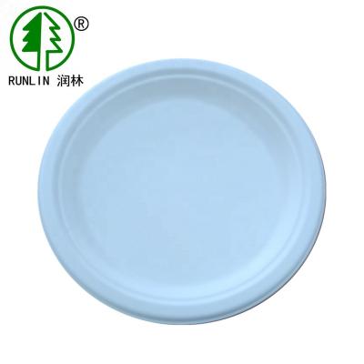 China Plant Fiber Disposable Natural Compostable Round Dish 9inch for sale