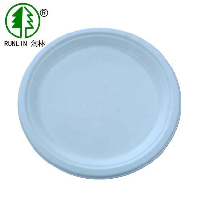 China Disposable Biodegradable Plant Fiber Round 10inch Recyclable Plates for sale