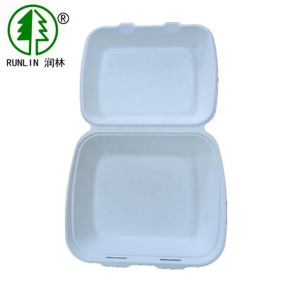 China Disposable Biodegradable Sugarcane Bagasse 9inch Clamshell Boxes for sale