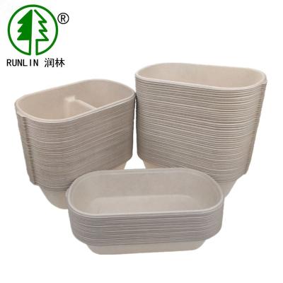 China 2 Compartment Disposable Wheat Fiber Biodegradable Meal Box for sale