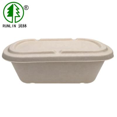 China 2 Compartment Disposable Biodegradable Natural Color Lunch Meal Box for sale