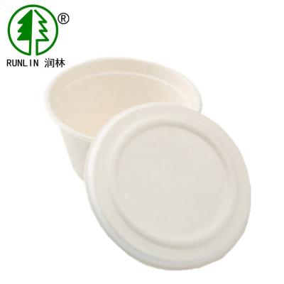 China Disposable Compostable Single Use Bagasse Pulp Cups With Lid for sale