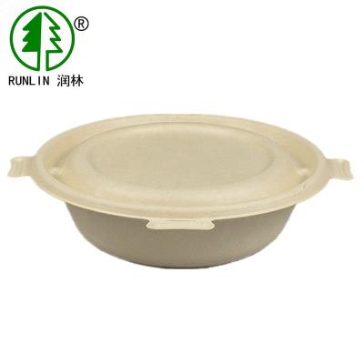 China Plant Fiber Disposable Biodegradable Eco - Friendly Soup Bowl With Lid for sale