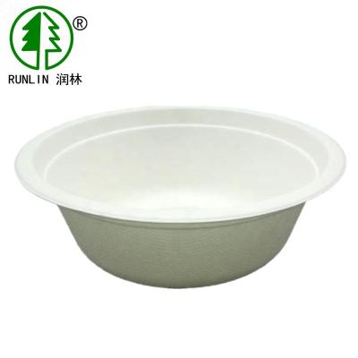 China Eco - Friendly Disposable Biodegradable White Color Plant Fiber Paper Bowls for sale