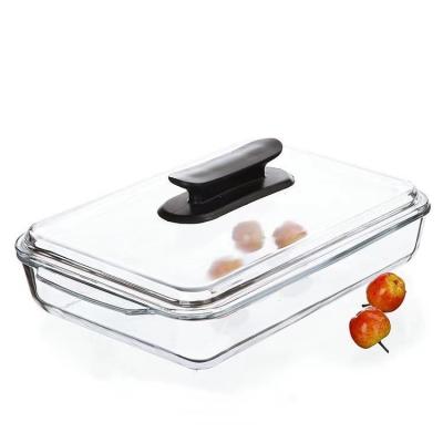 China Viable Wholesale Rectangular Glass Biscuit Dish Oven Baking Safe for sale