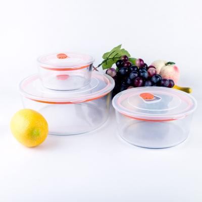 China Microwavable Heat Resistant Borosilicate Glass Bowl With Cover Glass Lunch Box For Microwave Oven for sale