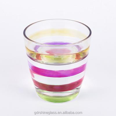 China Minimalist Colorful Drinking Glass Tumbler Sprayed Color Glass Water Cup Glass Tumbler With Sprayed Color for sale