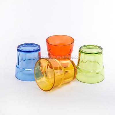 China Minimalist Dishwasher Safe Colored Glass Tumbler With Color Sprayed Mug / Drinking Glass / Frosted Glass Tumbler for sale