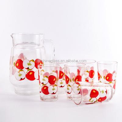 China Sustainable Glass Water Jars 7pcs Water Jug Set for sale