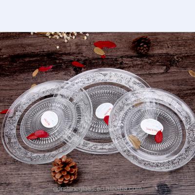 China Viable glass plates of kitchen glassware, round glass for sale