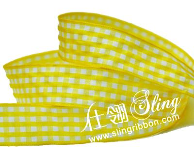 China Wholesale Plaid Viable Ribbons Polyester Gingham Checkered Ribbons For Decoration for sale