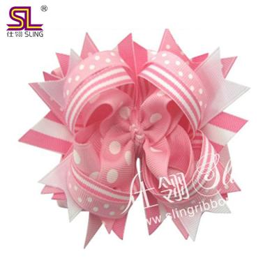 China Wholesale European and American style children's hair accessories 4 inch grosgrain ribbon boutique hair bows with clips for sale