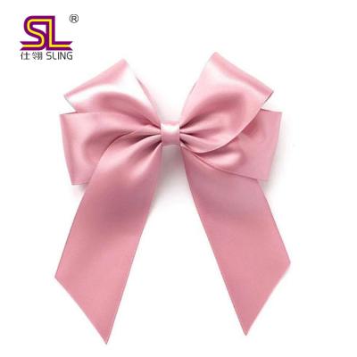 China Wholesale Gift Wrapping Self Adhesive Grosgrain Ribbon Pre Tied Bow For Gift Box Wrapping for sale