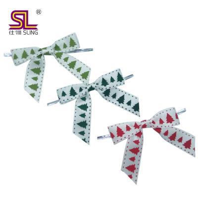 China Factory Wholesale Eco-Friendly Gift Packaging Customized Printed Christmas Ribbon Bows for sale