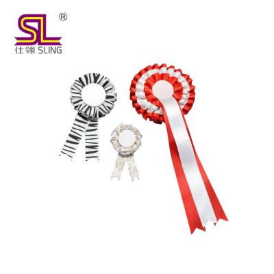 China Wholesale Custom Simple 100% Polyester Printed Single Face Horse Show Award Horse Rosette RIBBONS Satin Face Support 1-1/2