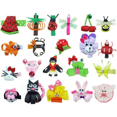 China Eco - Friendly Ribbon Sculpture Animal Clip Cute Little Hair Clip For Kids for sale