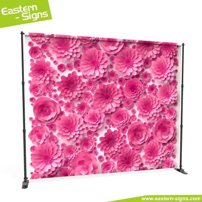 China Portable Good Quality Environmental Fair Shape Straight Cloth Stage And Repeat Banner Backdrop for sale