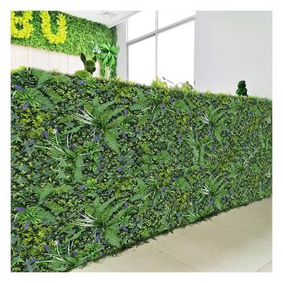 China Pq63 Indoor Outdoor Hot Selling Plastic Decoration Greenery Grass Wall Backdrop Panels Artificial Boxwood Hedges for sale