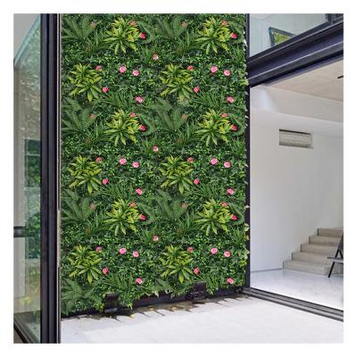 China Indoor Outdoor Artificial Boxwood Hedge Panels Outdoor Faux Greenery Grass Wall Panels Home Decor Privacy Screen Pq24 for sale