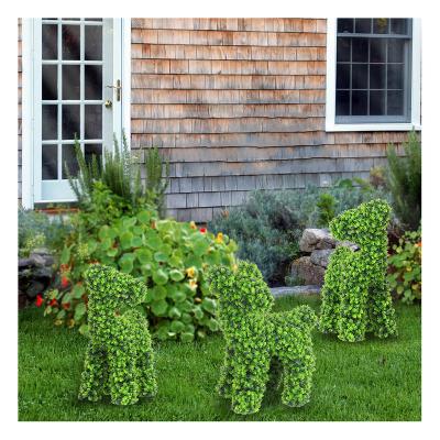 China DW1-4 Indoor Outdoor Decoration Customized Plastic Greenery Topiary Animal Grass Rabbit Shape Artificial Grass Animal for sale