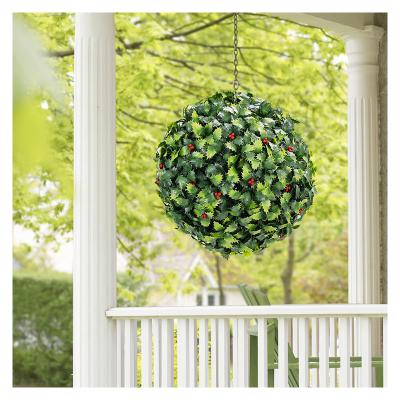 China Q24 Indoor Outdoor Decoration Christmas Supplies Decorative Artificial Greenery Grass Centerpieces Leaf Ball For Christmas Party Decor for sale