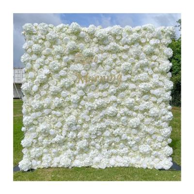 China HP-2 Indoor Outdoor Decoration Plant Roll Up Floral Wall Plant Backdrop Hanging Artificial Flowers Row Wedding Decor for sale