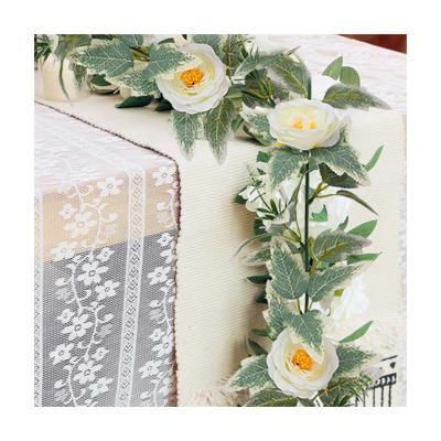 China T-30 Indoor Outdoor Hot Sale Decoration Faux Flower Vines Pendant Rose Ivy Floral Garland Artificial White For Wedding Arch Garden Ceremony Background for sale