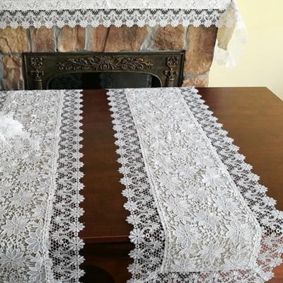 China Lace Border Double Layer Waterproof Handmade Canvas Sewing Tablecloth for sale