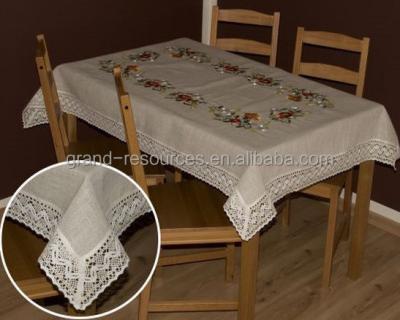 China Waterproof Lace Tablecloth With Elegant Flower Embr'd Europe Design for sale