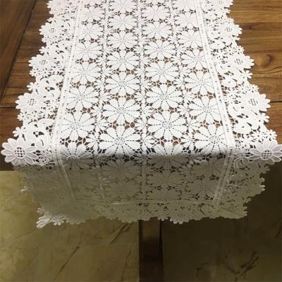 China Modern Designs Embroidery Waterproof Tablecloth With Lace Wedding Table Cloth for sale