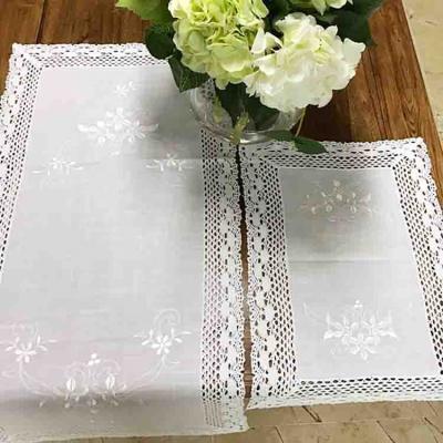 China Durable Easter Cotton Crochet Lace Border Embroidery Tablecloth for sale