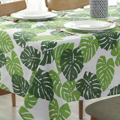 China New Modern Designed Block Print Tablecloth Waterproof Tropical Cotton for sale