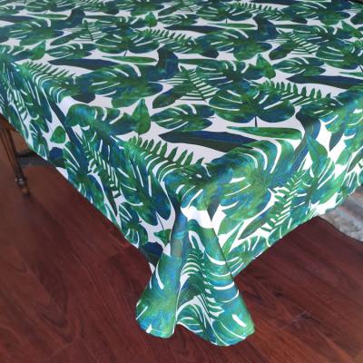 China modern floral block leaf print tropical tablecloth for home decoration for sale