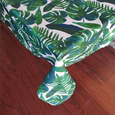 China Beautiful Modern Round Block Polyester Tropical Printed Tablecloth for sale