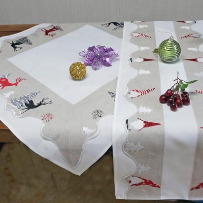 China Modern Luxury Large Christmas Pure Cotton Linen Tablecloth for sale