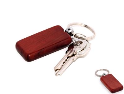 China Rectangular round side Wood key chain for sale