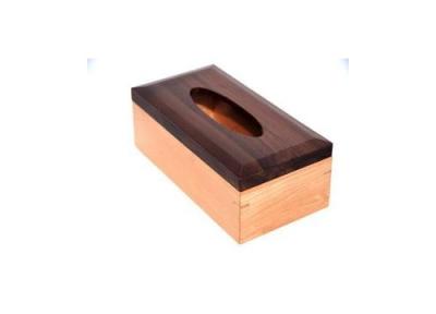 China Maple&walnut horizontal tissue box for sale