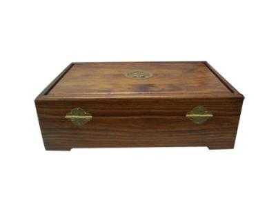 China Sold pine wood brown painting Gold coin wood box for sale