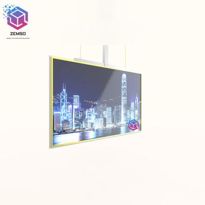 China Indoor Hanging Double Side LCD Digital Display Dual Side Android Ultra Thin Digital Signage Ceiling Mounted LCD Display for sale