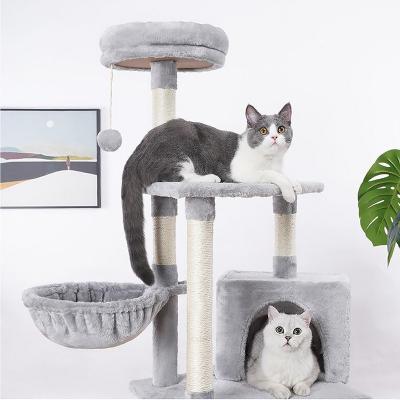 China Sustainable Manji Factory Custom Supplier Modern Luxury Climbing Exercise Training Shelf Animal Scratcher Cat Tree Post for sale