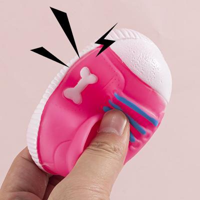 China Sustainable Manji Manufacturer Handmade Luxury Claming Animal Small Cat Dog Chewing Shoe Custom Pet Toy for sale