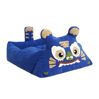 China Sustainable Manji Factory Custom Wholesale Fashion Winter Tiger New Year Manufacturing Dog Cozy Pet Beds for sale