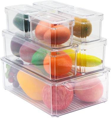 China 7 Piece Sustainable Set Stackable Fridge Organizer , Food Storage Container Fridge for sale