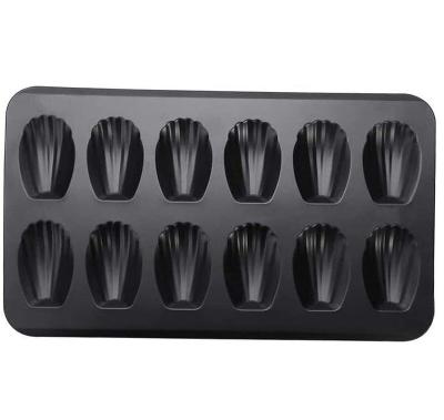 China Carbon Steel DK118319 Viable Non-Stick 12 Cups Mold SHELL Shaped Baking Pan Cake Bakeware for sale