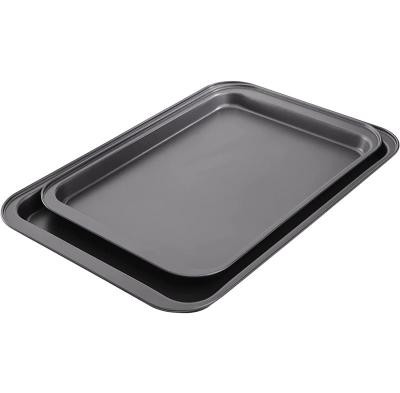 China Sustainable Baking Supplies Non Stick Bakeware Tools Rectangular Bread Mold Sheet Trays Baking Oven With Handle for sale