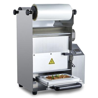 China DQ300T fast food food box film heating sealing machine tray sealer for food for sale