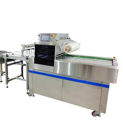 China Full Automatic Food Sealing Machine For Food Container Box Tray Packing With Gas Flushing for sale